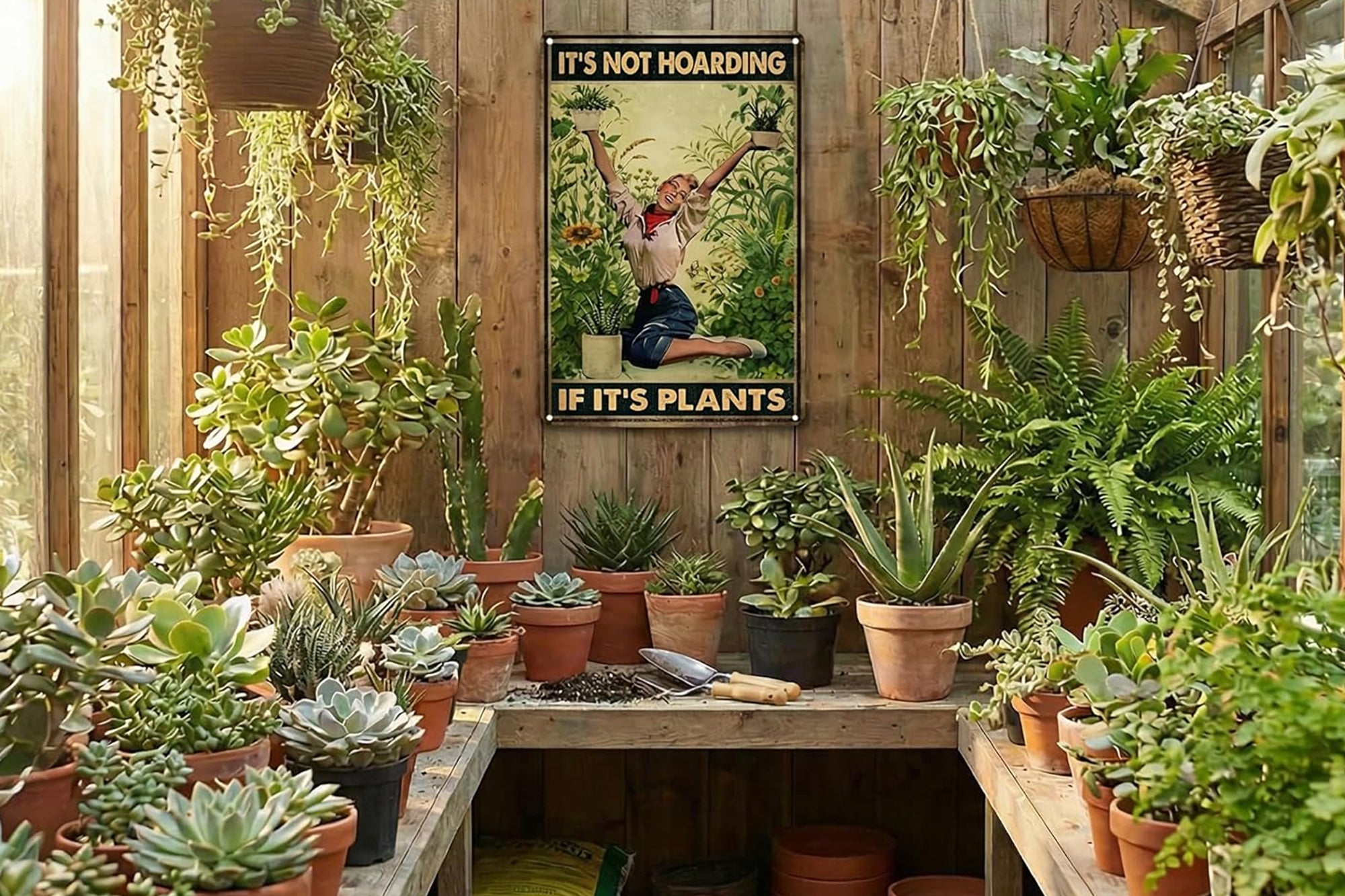 It's Not Hoarding If It's Plants Metal Sign